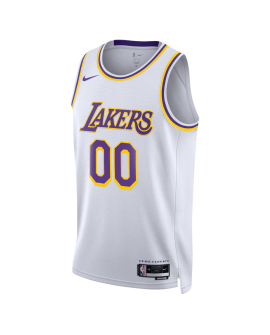 Personalisiertes Weiß Association-Trikot der Los Angeles Lakers