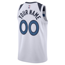 Personalisiertes Weiß Association-Trikot der Minnesota Timberwolves