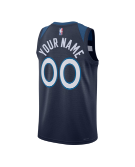Personalisiertes Navy Icon-Trikot der Minnesota Timberwolves
