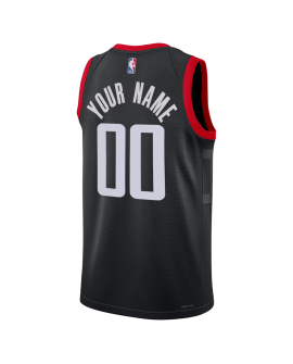 Personalisiertes schwarzes Statement-Trikot der Houston Rockets