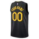 Personalisiertes schwarzes Statement-Trikot der Golden State Warriors