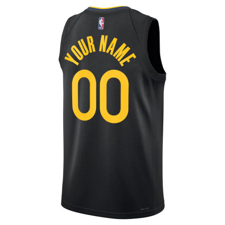 Personalisiertes schwarzes Statement-Trikot der Golden State Warriors