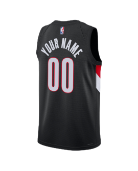 Personalisiertes schwarzes Icon-Trikot der Portland Trail Blazers