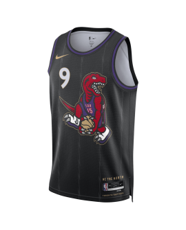 RJ Barrett #9 Toronto Raptors Schwarz City Edition-Trikot