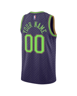 Personalisiertes New Orleans Pelicans Purple City Edition-Trikot