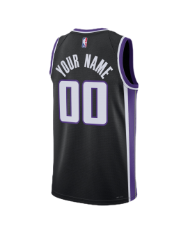 Personalisiertes Sacramento Kings Schwarz Icon Trikot