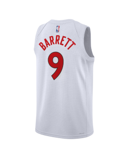 Weißes Association-Trikot der Toronto Raptors von RJ Barrett #9
