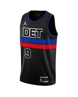 Ausar Thompson #9 Detroit Pistons Schwarzes Statement-Trikot