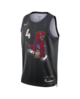 Scottie Barnes #4 Toronto Raptors Schwarz City Edition-Trikot