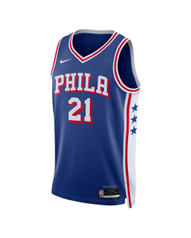 Joel Embiid #21 Philadelphia 76ers Blue Icon Trikot