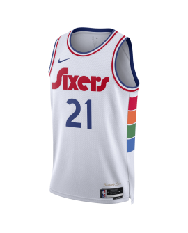 Joel Embiid #21 Philadelphia 76ers Weißes City Edition-Trikot