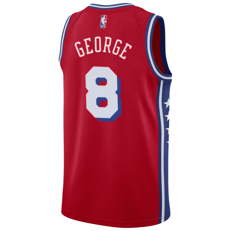 Paul George #8 Philadelphia 76ers Rotes Statement-Trikot