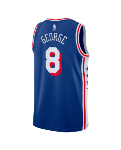 Paul George #8 Philadelphia 76ers Blaues Icon-Trikot