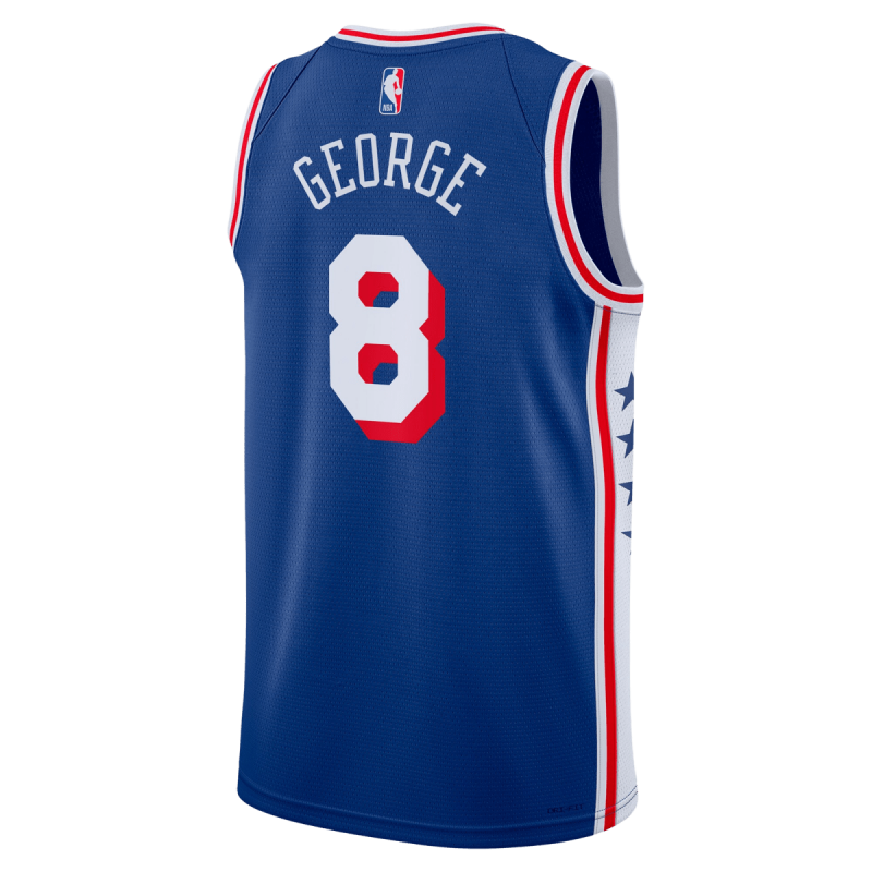 Paul George #8 Philadelphia 76ers Blaues Icon-Trikot