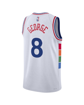 Paul George #8 Philadelphia 76ers Weißes City Edition-Trikot