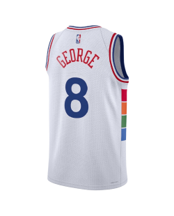 Paul George #8 Philadelphia 76ers Weißes City Edition-Trikot