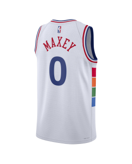 Tyrese Maxey #0 Philadelphia 76ers Weißes City Edition-Trikot