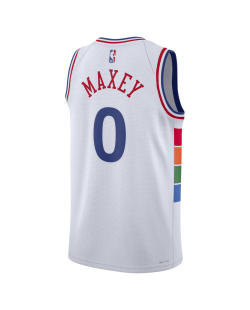Tyrese Maxey #0 Philadelphia 76ers Weißes City Edition-Trikot
