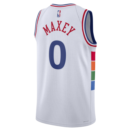Tyrese Maxey #0 Philadelphia 76ers Weißes City Edition-Trikot