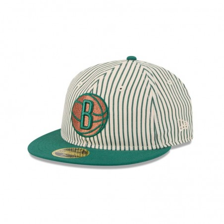 Just Caps Seersucker Brooklyn Nets Retro Crown 59FIFTY taillierte Mütze