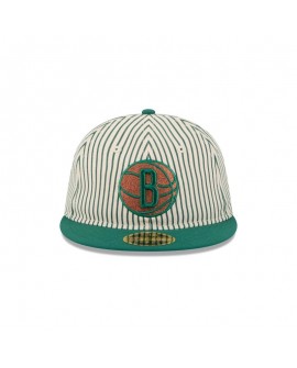 Just Caps Seersucker Brooklyn Nets Retro Crown 59FIFTY taillierte Mütze