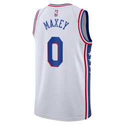 Tyrese Maxey #0 Philadelphia 76ers Weißes Association-Trikot