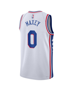 Tyrese Maxey #0 Philadelphia 76ers Weißes Association-Trikot