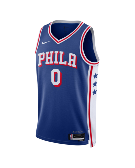 Tyrese Maxey #0 Philadelphia 76ers Blaues Icon-Trikot