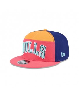 Chicago Bulls Coral Split Panel 9FIFTY Snapback Hat