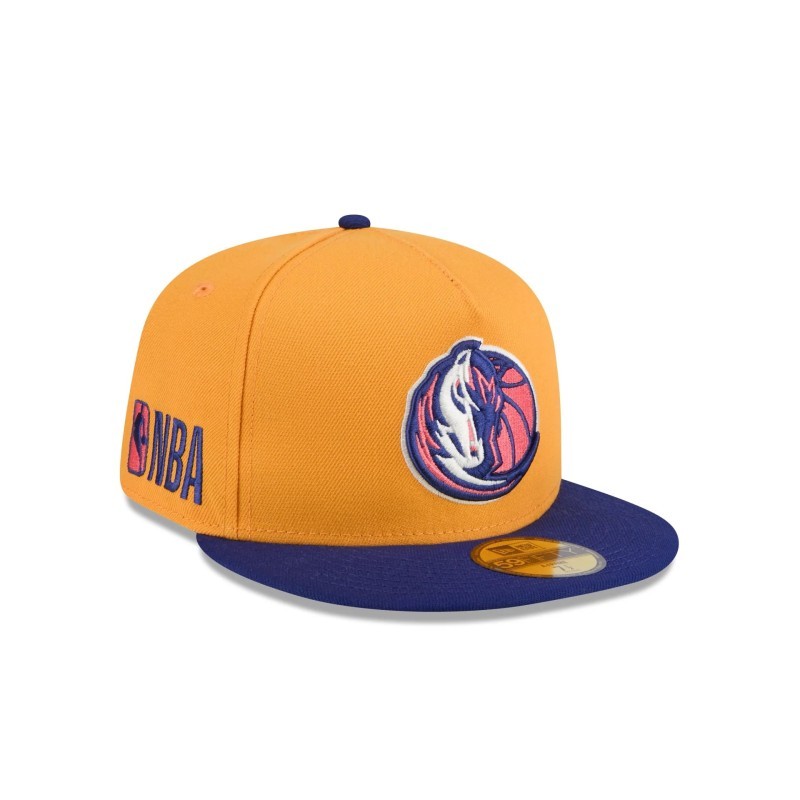 Dallas Mavericks 59FIFTY A-Frame Fitted Hat in Gold