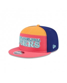 Philadelphia 76ers Coral Split Panel 9FIFTY Snapback Hat