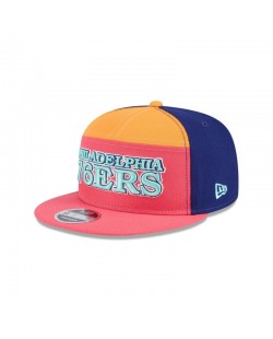 Philadelphia 76ers Coral Split Panel 9FIFTY Snapback Hat