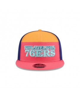 Philadelphia 76ers Coral Split Panel 9FIFTY Snapback Hat
