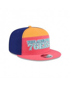 Philadelphia 76ers Coral Split Panel 9FIFTY Snapback Hat