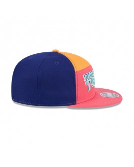Philadelphia 76ers Coral Split Panel 9FIFTY Snapback Hat
