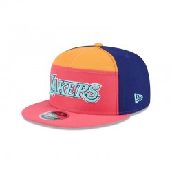 Los Angeles Lakers Coral Split Panel 9FIFTY Snapback-Mütze