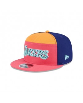 Los Angeles Lakers Coral Split Panel 9FIFTY Snapback-Mütze