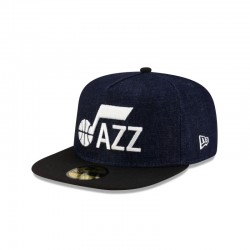 Utah Jazz Dunkelblauer 59FIFTY-Denim-Hut mit A-Rahmen