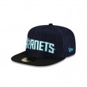 Dunkelblauer 59FIFTY-Denimhut mit A-Rahmen der Charlotte Hornets