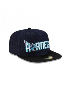 Dunkelblauer 59FIFTY-Denimhut mit A-Rahmen der Charlotte Hornets