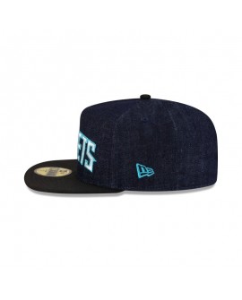 Dunkelblauer 59FIFTY-Denimhut mit A-Rahmen der Charlotte Hornets