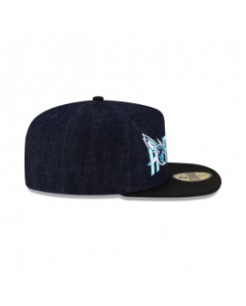 Dunkelblauer 59FIFTY-Denimhut mit A-Rahmen der Charlotte Hornets