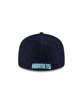 Dunkelblauer 59FIFTY-Denimhut mit A-Rahmen der Charlotte Hornets
