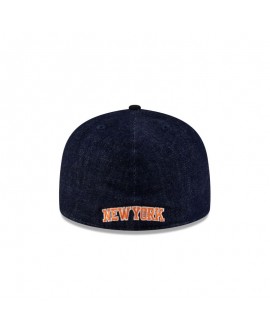 New York Knicks Dunkelblauer 59FIFTY-Denim-Hut mit A-Rahmen