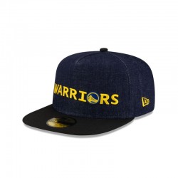 Dunkelblaue 59FIFTY-Denim-Mütze der Golden State Warriors mit A-Rahmen