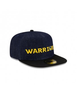 Dunkelblaue 59FIFTY-Denim-Mütze der Golden State Warriors mit A-Rahmen