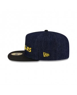 Dunkelblaue 59FIFTY-Denim-Mütze der Golden State Warriors mit A-Rahmen