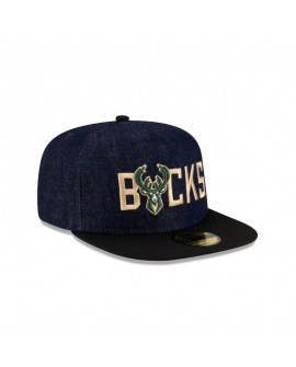 Milwaukee Bucks Navy Denim 59FIFTY Taillierte Mütze mit A-Rahmen