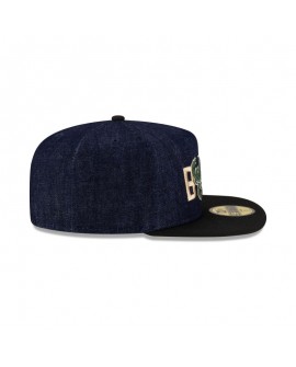 Milwaukee Bucks Navy Denim 59FIFTY Taillierte Mütze mit A-Rahmen