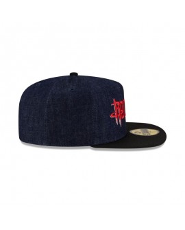 Dunkelblaue 59FIFTY-Mütze mit A-Rahmen der Houston Rockets aus Denim
